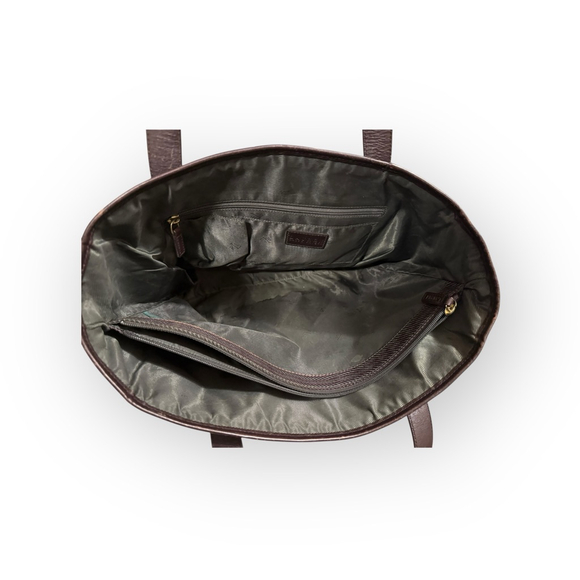 Vintage 90s Lauren Ralph Lauren Brown/Green Glen Plaid Tote Suede Trim - Picture 3 of 11